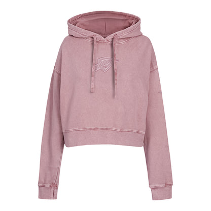 Ladies Oklahoma City Thunder Enzyme Washed Sweatshirt in Pink - Front View