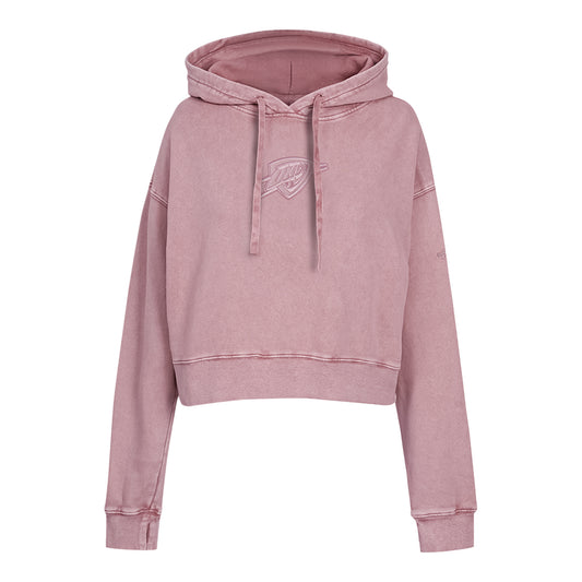Ladies Oklahoma City Thunder Enzyme Washed Sweatshirt in Pink - Front View