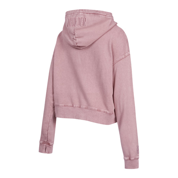 Ladies Oklahoma City Thunder Enzyme Washed Sweatshirt in Pink - Back Right View