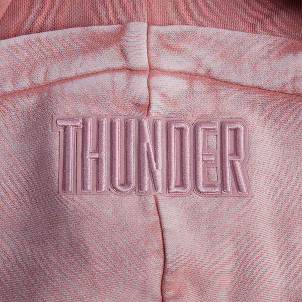 Ladies Oklahoma City Thunder Enzyme Washed Sweatshirt in Pink - Hoodie Logo View