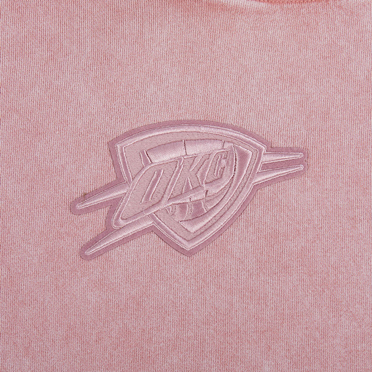 Ladies Oklahoma City Thunder Enzyme Washed Sweatshirt in Pink - Chest View