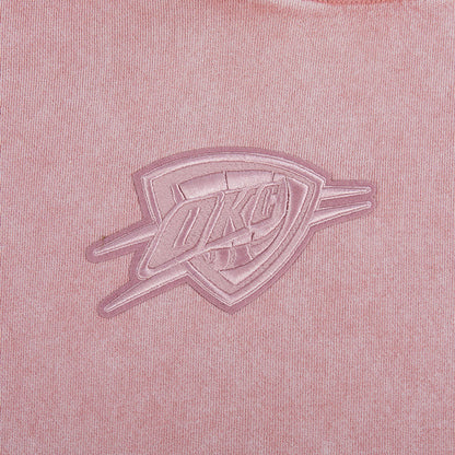 Ladies Oklahoma City Thunder Enzyme Washed Sweatshirt in Pink - Chest View