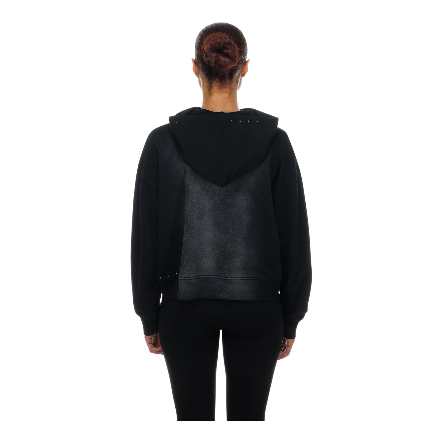 Ladies OKC Thunder New Era Boxy Mineral Wash Sweatshirt in Black - Back View