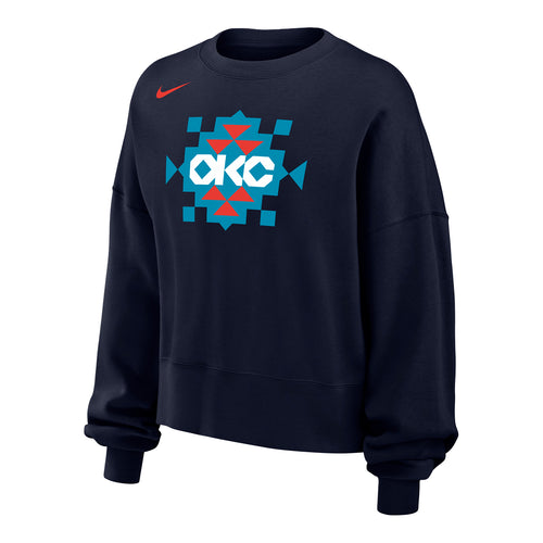 Ladies Oklahoma City Thunder Nike Native Phoenix Crewneck