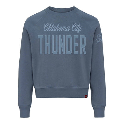 Women's OKC Thunder Sportiqe Ashlyn Luka Crewneck in Blue - Front View