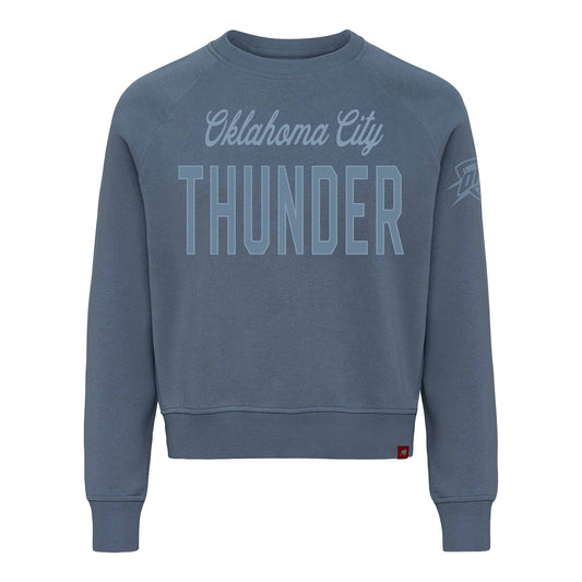 Women's OKC Thunder Sportiqe Ashlyn Luka Crewneck in Blue - Front View