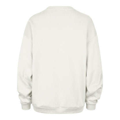 Ladies OKC Thunder 47 Brand Oversized Arch Cloud Crewneck in White - Back view