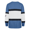 Ladies Oklahoma City Thunder Breezeway Archive Crew Neck Sweatshirt in Blue - Back View
