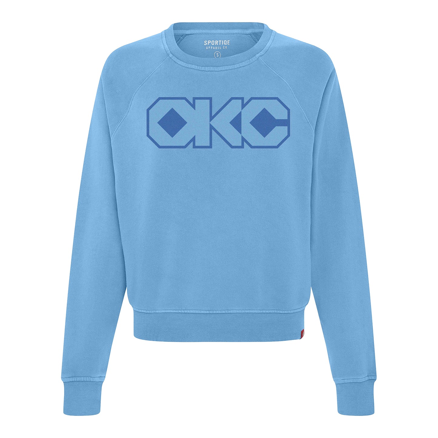 Ladies 2025-26 Oklahoma City Thunder Sportiqe Ashlyn Sweatshirt in blue - Front View