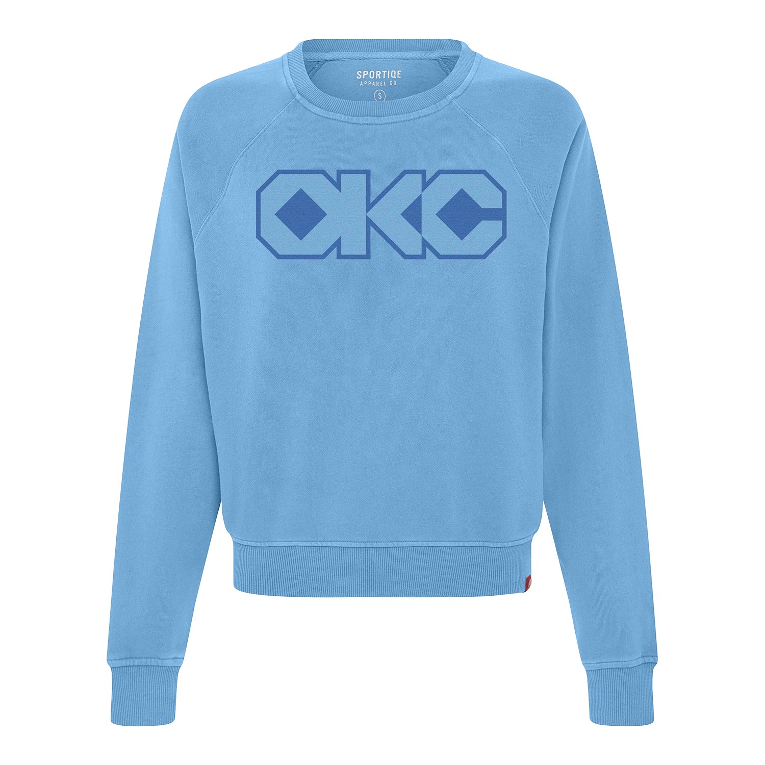 Ladies 2025-26 Oklahoma City Thunder Sportiqe Ashlyn Sweatshirt in blue - Front View