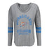 OKC THUNDER LADIES COURTSIDE LETTER TEE IN GREY - FRONT VIEW