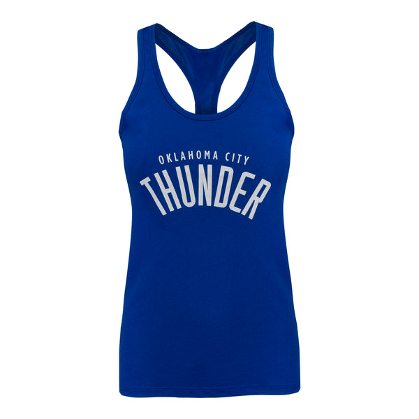 OKC THUNDER LADIES NIKE LEGEND TANK TOP IN BLUE - FRONT VIEW