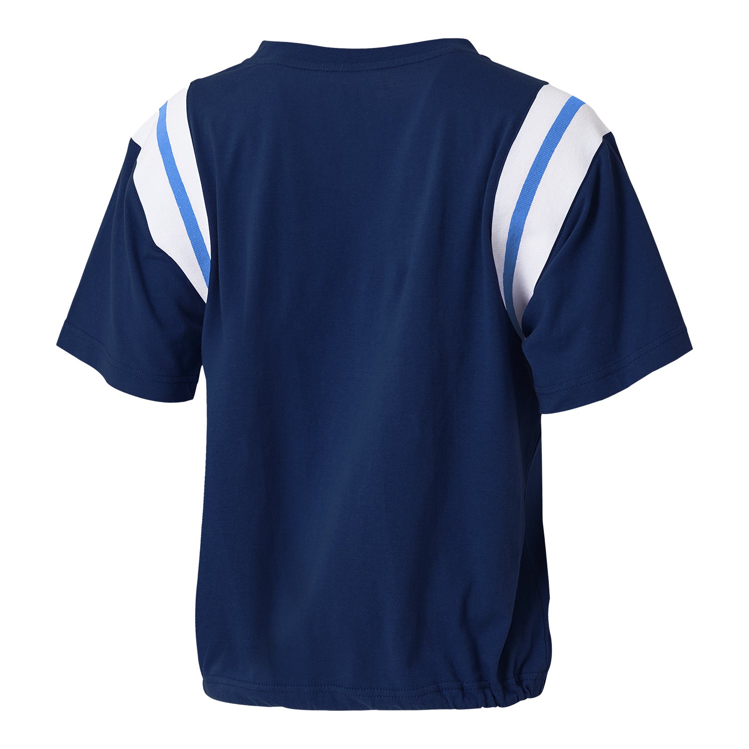 Ladies Oklahoma City Thunder WEAR By Erin Andrews Cropped T-Shirt In Navy - Back View