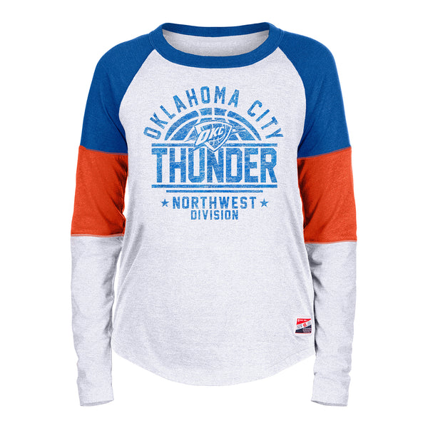 Ladies Oklahoma City Thunder New Era Division Long Sleeve T-Shirt - Front View