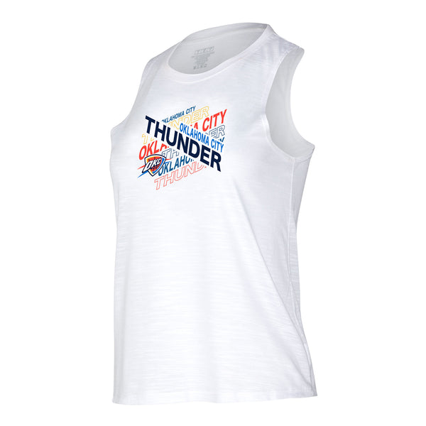 LADIES OKLAHOMA CITY THUNDER INFUSE TANK IN WHITE - FRONT VIEW