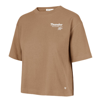 Ladies Oklahoma City Thunder Serena City T-Shirt in Brown - Front View