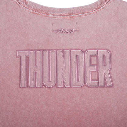 Ladies Oklahoma City Thunder Enzyme Washed T-Shirt in Pink - Back View