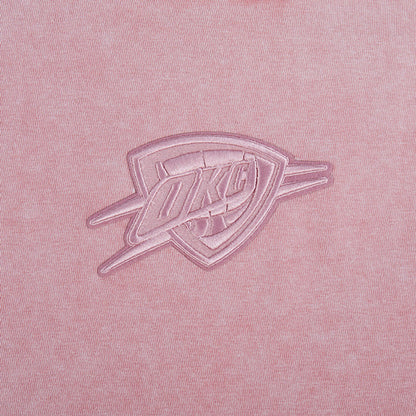 Ladies Oklahoma City Thunder Enzyme Washed T-Shirt in Pink - Chest Detail View