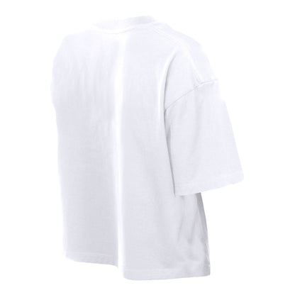 Ladies OKC Thunder New Era Puff Print Cropped T-Shirt in White - Back View