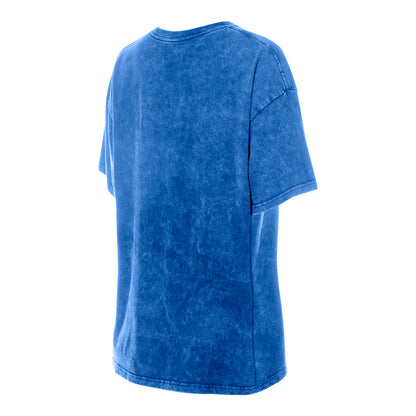 Ladies OKC Thunder New Era Oversized Mineral Wash T-Shirt in Blue - Back View
