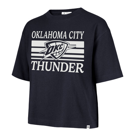 Women's Oklahoma City Thunder Go Team Boxy T-Shirt in Black - Front View
