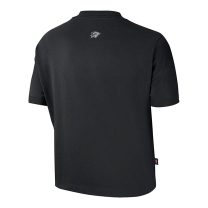 Women's OKC Thunder Nike 2026-27 Icon Practice T-Shirt in Black - Back View