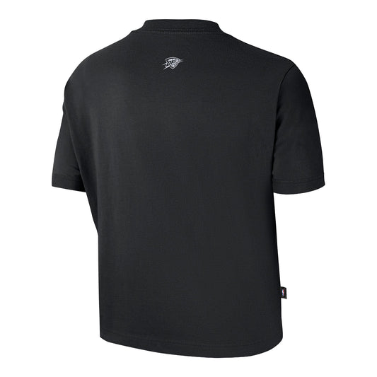 Women's OKC Thunder Nike 2026-27 Icon Practice T-Shirt in Black - Back View