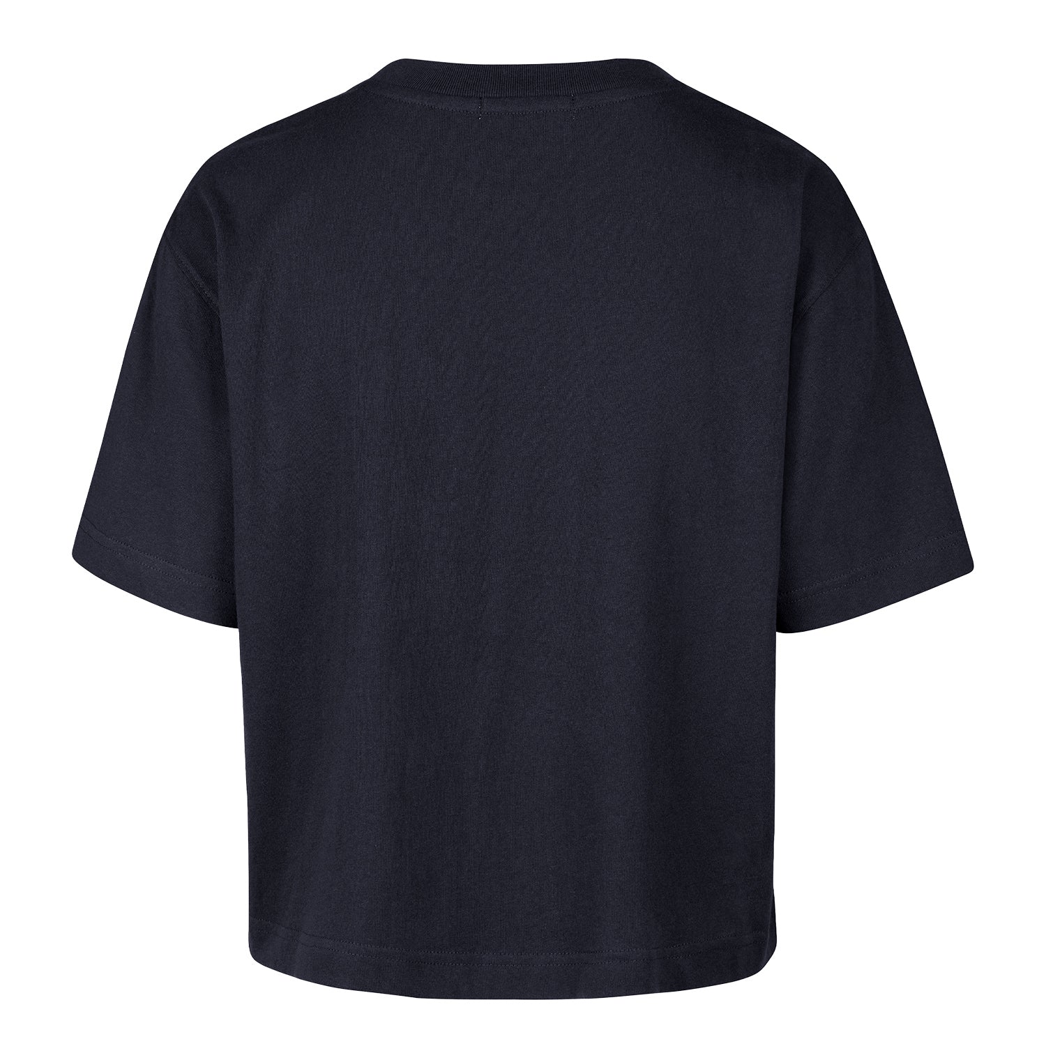 Ladies OKC Thunder 47 Brand Micro Logo Crop T-Shirt in Navy - Back View
