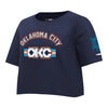 Ladies 2025-26 Oklahoma City Thunder Boxy T-Shirt in Blue - Front Left View