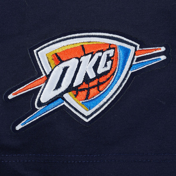 Ladies 2025-26 Oklahoma City Thunder Boxy T-Shirt in Blue - Logo View