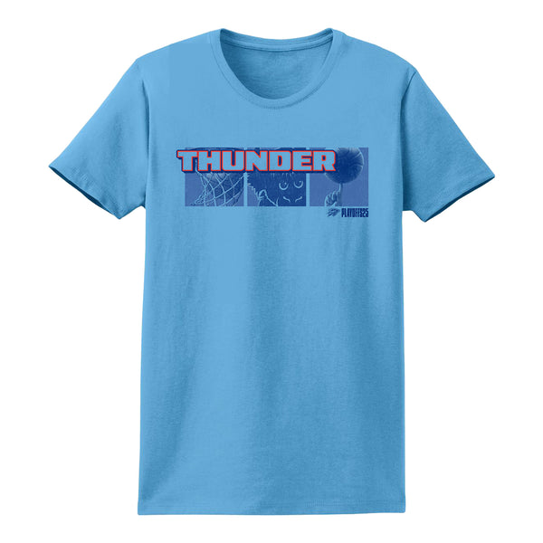 Oklahoma City Thunder Ladies 2025  Playoff Block T-Shirt in Blue - Front View