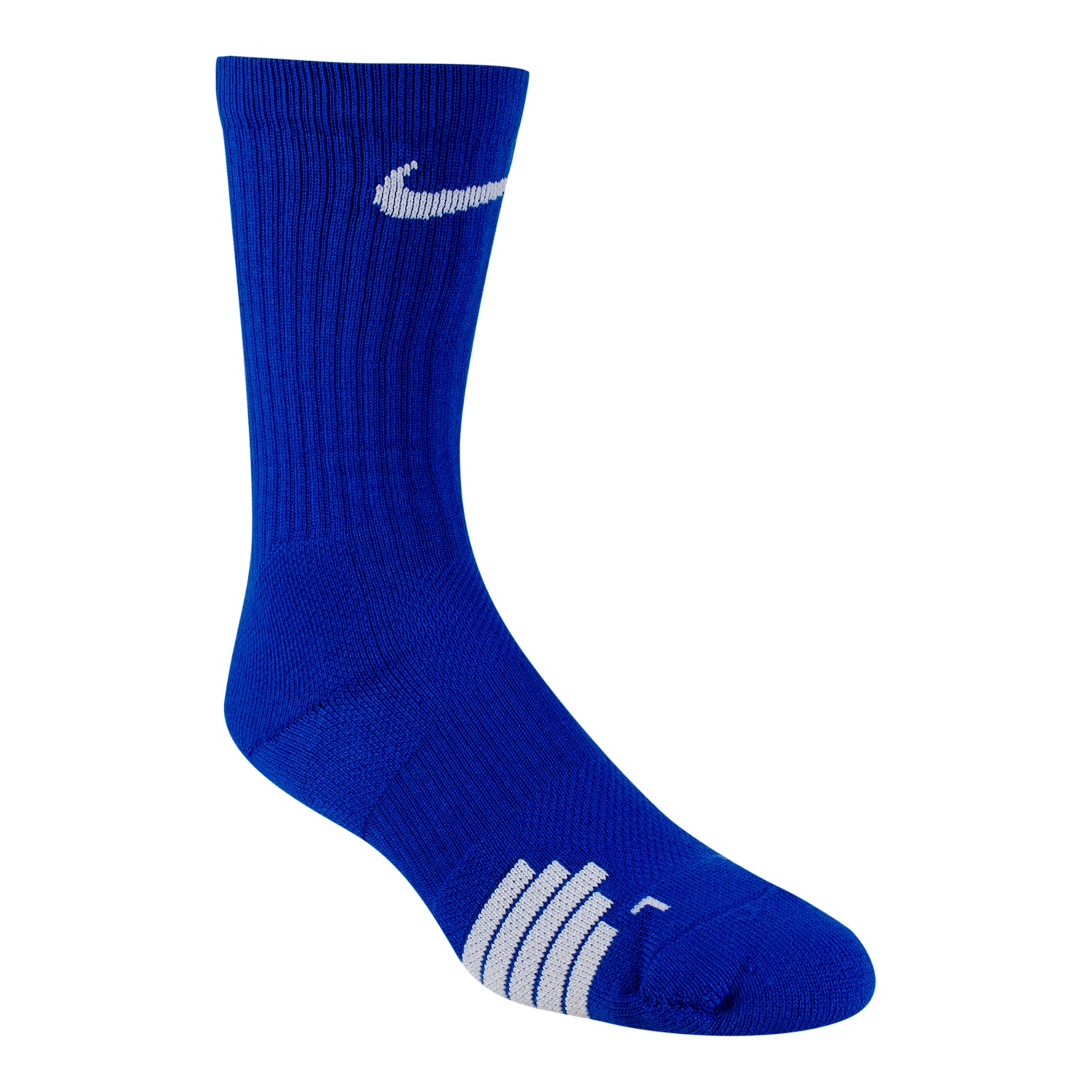 Nike Elite Versatility Crew Basketball Socks In White/omega Blue/black