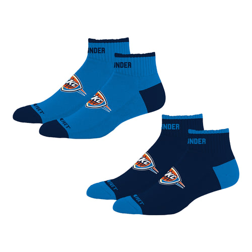 OKLAHOMA CITY THUNDER FRONT & CENTER 2 PACK SOCKS In Blue - Side View