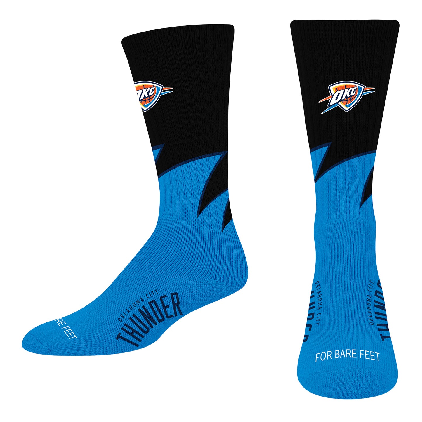 OKLAHOMA CITY THUNDER BLACK WAVE SOCKS IN Blue - Front View