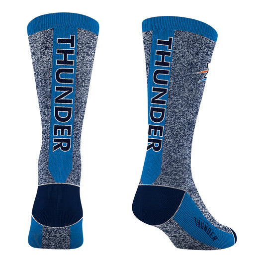 OKLAHOMA CITY THUNDER MARBLE MVP SOCKS in Blue - Back View
