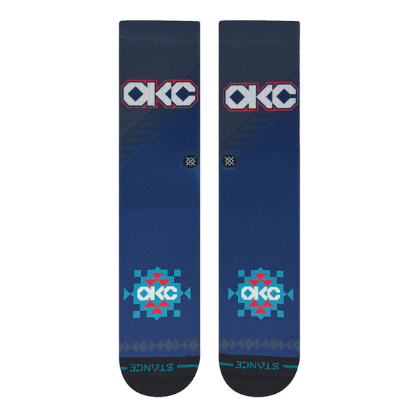 2025-26 OKLAHOMA CITY THUNDER STANCE CITY EDITION SOCKS in Blue - Front View
