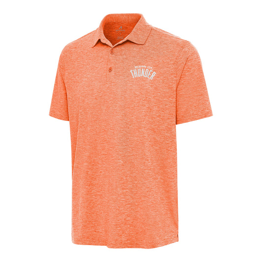 OKC Thunder Antigua Course Par 3 Polo in Orange - Front View