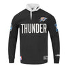 OKC THUNDER PRO STANDARD MODERN ORIGINALS RUGBY POLO IN BLACK - FRONT VIEW