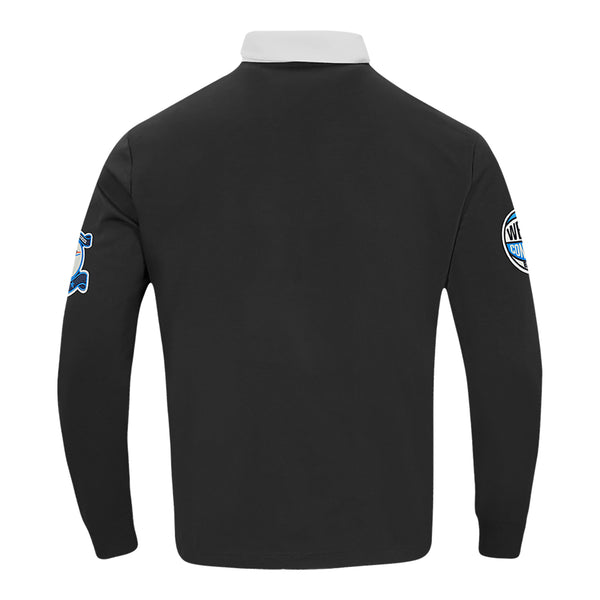 OKC THUNDER PRO STANDARD MODERN ORIGINALS RUGBY POLO IN BLACK - BACK VIEW