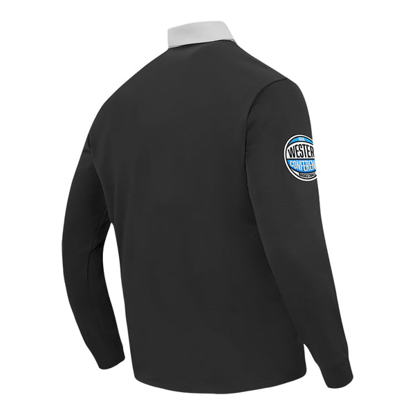OKC THUNDER PRO STANDARD MODERN ORIGINALS RUGBY POLO IN BLACK - BACK SIDE VIEW