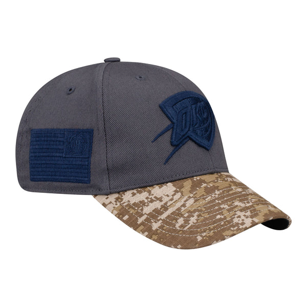 OKC THUNDER PIERCE MVP CAMO HAT IN GREY - FRONT RIGHT VIEW