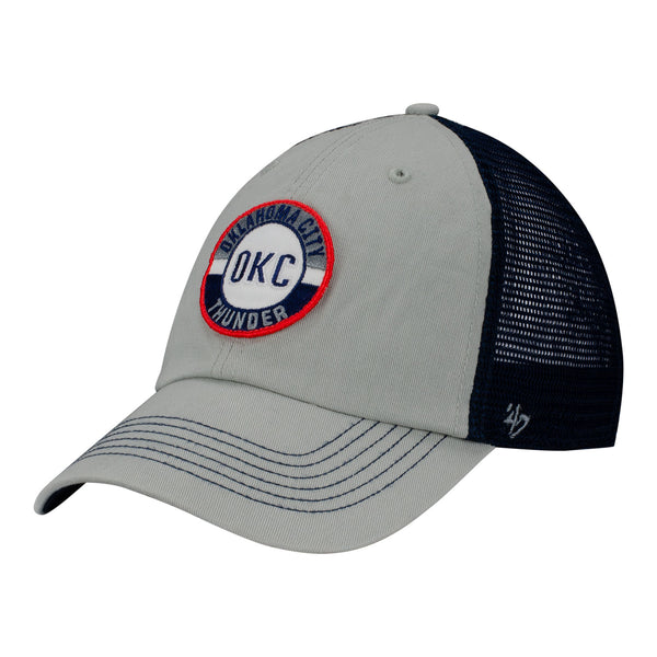 47 BRAND PORTER CLEAN UP HAT IN GREY & BLUE - ANGLED LEFT SIDE VIEW