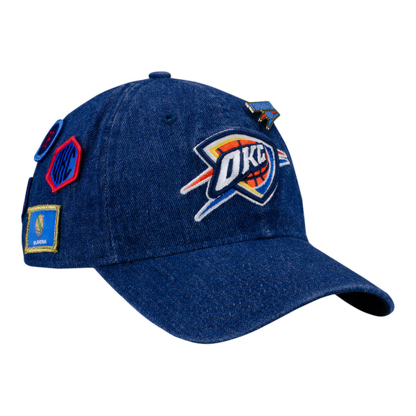 NEW ERA THUNDER 2018 DENIM DRAFT HAT In Blue - Front Right View