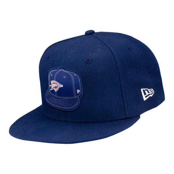 NEW ERA THUNDER CAPS ON CAPS HAT in blue - front view