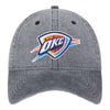 OKC THUNDER NEW ERA 920 RUGGED WASHED HAT IN GREY - FRONT VIEW