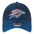 OKC THUNDER NEW ERA 920 OILED TRUCKER HAT IN BLUE - FRONT VIEW