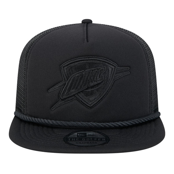 OKC THUNDER NEW ERA TONAL GOLFER HAT IN BLACK - FRONT VIEW