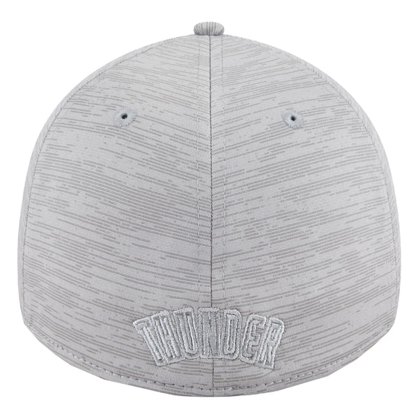 OKC THUNDER NEW ERA 3930 DIGI TECH FLEX HAT IN GREY - BACK VIEW