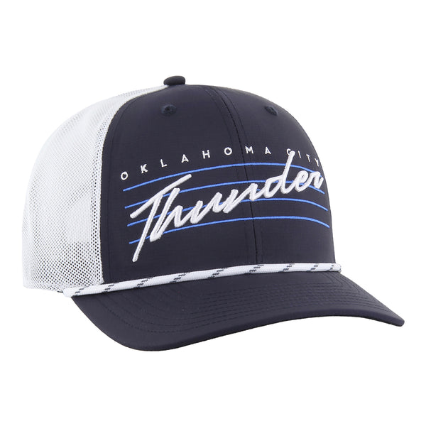 47 BRAND THUNDER DOWNBURST TRUCKER HAT IN NAVY - FRONT RIGHT VIEW