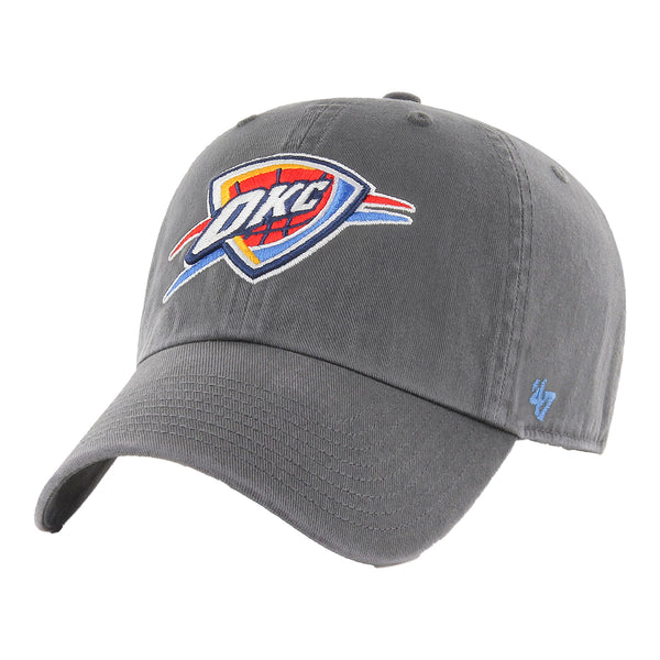 OKC THUNDER '47 BRAND CHARCOAL CLEANUP ADJUSTABLE HAT - front view